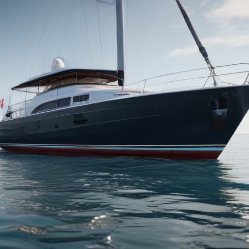 Create a picture of a yacht with the name : The Thin 1996 in Cinematic style with Oceans background