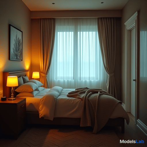  beautiful bedroom hyperrealistic, full body, detailed clothing, highly detailed, cinematic lighting, stunningly beautiful, intricate, sharp focus, f/1. 8, 85mm, (centered image composition), (professionally color graded), ((bright soft diffused light)), volumetric fog, trending on instagram, trending on tumblr, HDR 4K, 8K