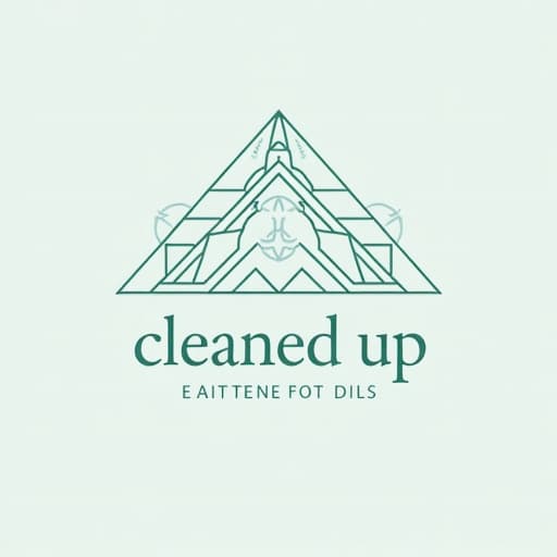  prompt: create a minimalist logo for the brand "cleaned up" that embodies a sense of a happy home and cleanliness. utilize sacred geometry and cleaning symbols in the design. the logo should have a minimalistic style with clean lines and a modern feel. avoid any human figures or inappropriate content. focus on abstract shapes and symbols that represent cleanliness and the theme of a happy home. use a color palette that evokes freshness and purity. the final logo should convey a professional and polished look suitable for a cleaning service brand. hyperrealistic, full body, detailed clothing, highly detailed, cinematic lighting, stunningly beautiful, intricate, sharp focus, f/1. 8, 85mm, (centered image composition), (professionally color graded), ((bright soft diffused light)), volumetric fog, trending on instagram, trending on tumblr, HDR 4K, 8K