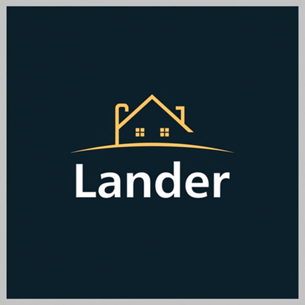  design a logo, minimal line logo in the theme of real estate, with the text ‘lander’