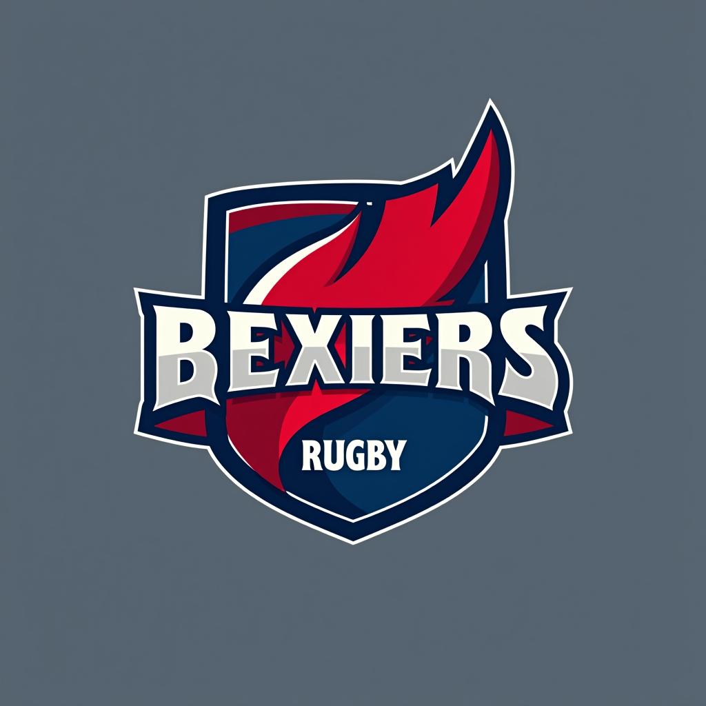  design a logo, beziers rugby logo rouge et bleu