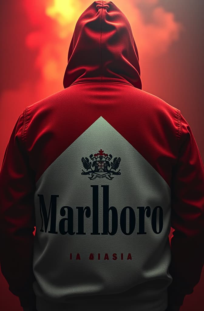  genera una imagen del logo de marlboro en la que ponga "la división" en vez del nombre de la marca. no quiero que aparezca la palabra marlboro y quiero que sea una imagen simple en 2 dimensiones hyperrealistic, full body, detailed clothing, highly detailed, cinematic lighting, stunningly beautiful, intricate, sharp focus, f/1. 8, 85mm, (centered image composition), (professionally color graded), ((bright soft diffused light)), volumetric fog, trending on instagram, trending on tumblr, HDR 4K, 8K