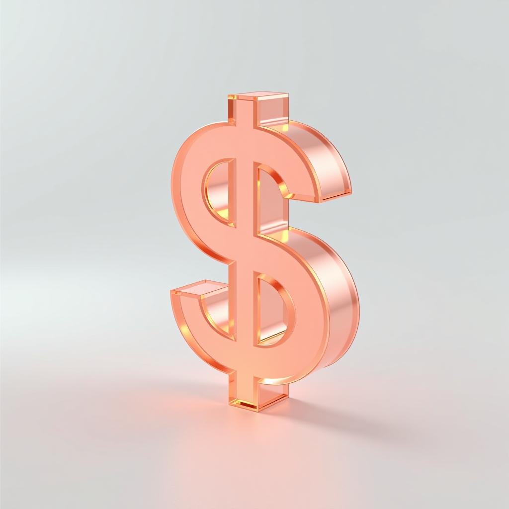  [a dollar] icon, peach gradient, white background, frosted glass, transparent sense of science and technology, ultra minimalist appearance, bright color, studio lighting, peach and white background, industrial design, a wealth of details, ultra high definition, dribble, pinterest, ray tracing, isometric view, blender, c4d, oc renderer seed 3062166470 v 6.0 style raw hyperrealistic, full body, detailed clothing, highly detailed, cinematic lighting, stunningly beautiful, intricate, sharp focus, f/1. 8, 85mm, (centered image composition), (professionally color graded), ((bright soft diffused light)), volumetric fog, trending on instagram, trending on tumblr, HDR 4K, 8K