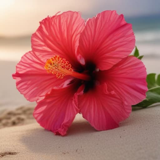 Hibiscus flower on the beach