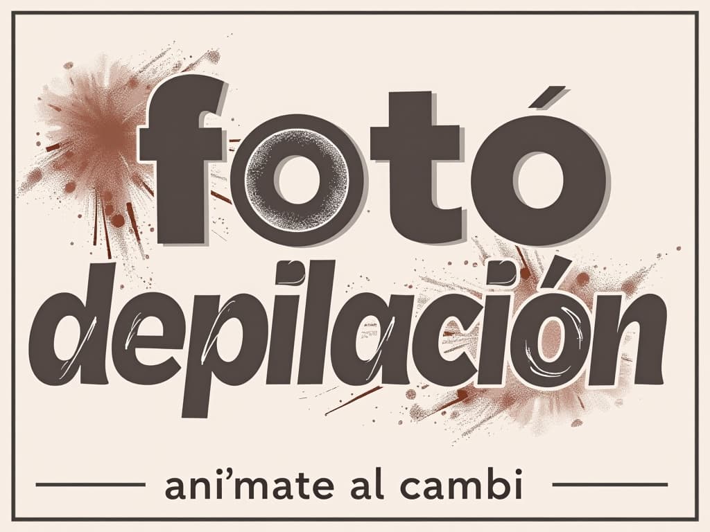  a modern ad poster with the text ‘curso de foto depilación’ in big letters. at the bottom there is the text ‘anímate al cambio’