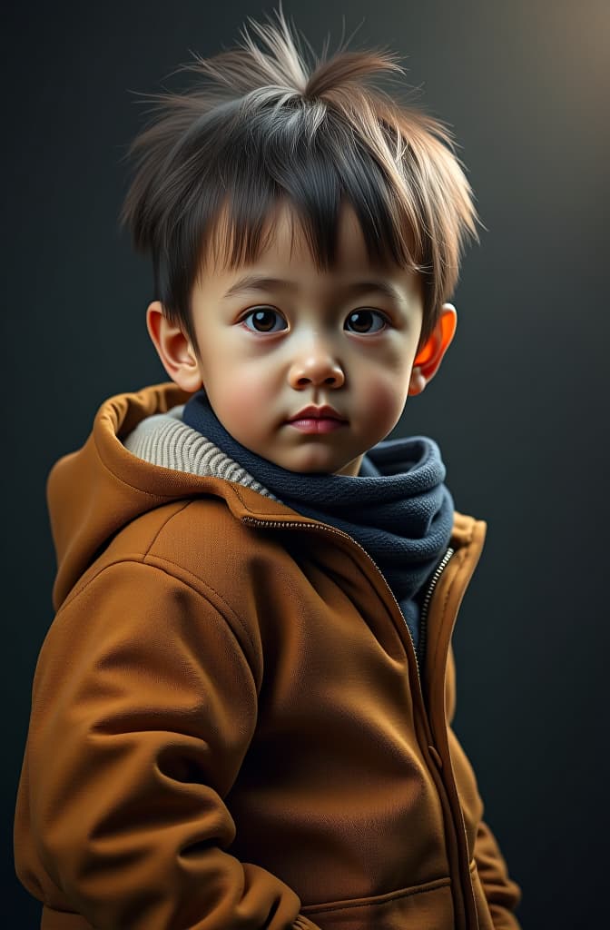  a child hyperrealistic, full body, detailed clothing, highly detailed, cinematic lighting, stunningly beautiful, intricate, sharp focus, f/1. 8, 85mm, (centered image composition), (professionally color graded), ((bright soft diffused light)), volumetric fog, trending on instagram, trending on tumblr, HDR 4K, 8K