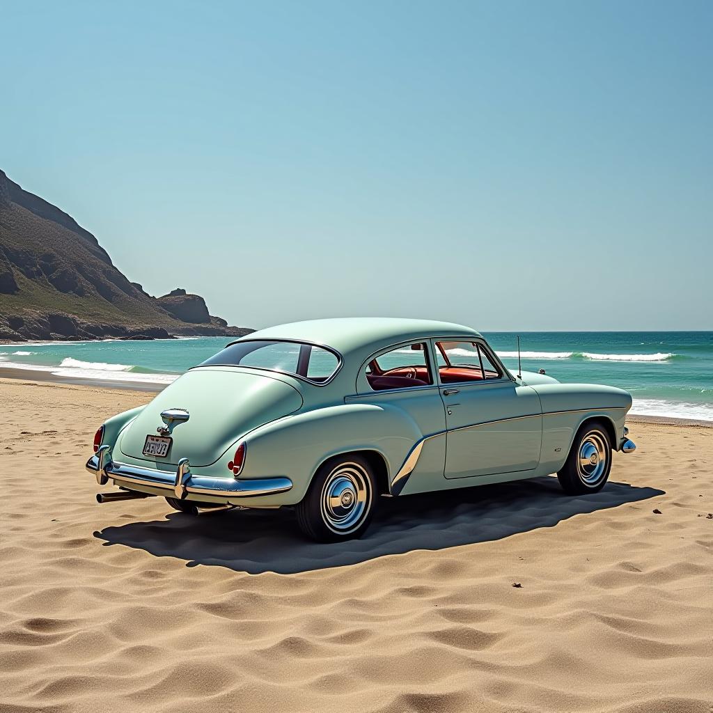  car in beach