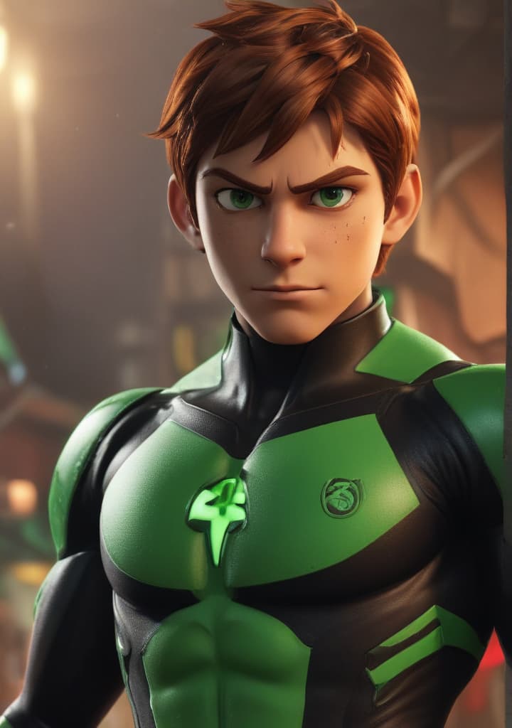 ben 10 omniverse highly detailed,studio lighting,professional,vivid colors, cinematic lighting, HDR, UHD, 4K, 8k, 64K