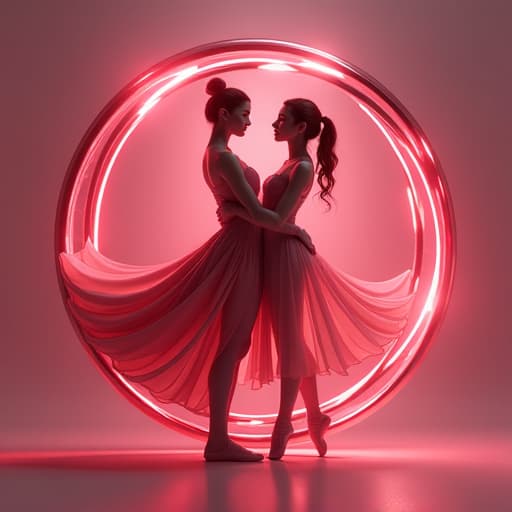  symbolic logosimbolic and small logo 3d present visible "kursekercimi" in back of logo couple ballet dancers in rose circlegiven brand name "dance" logo will also be written hyperrealistic, full body, detailed clothing, highly detailed, cinematic lighting, stunningly beautiful, intricate, sharp focus, f/1. 8, 85mm, (centered image composition), (professionally color graded), ((bright soft diffused light)), volumetric fog, trending on instagram, trending on tumblr, HDR 4K, 8K