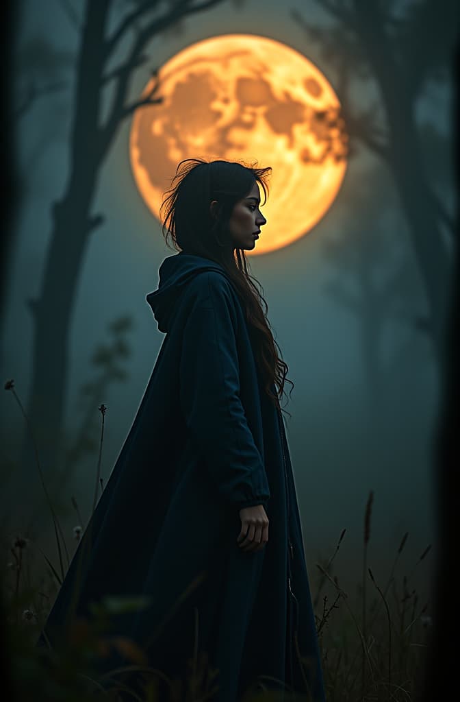  luna llena color fresa en el bosque hyperrealistic, full body, detailed clothing, highly detailed, cinematic lighting, stunningly beautiful, intricate, sharp focus, f/1. 8, 85mm, (centered image composition), (professionally color graded), ((bright soft diffused light)), volumetric fog, trending on instagram, trending on tumblr, HDR 4K, 8K