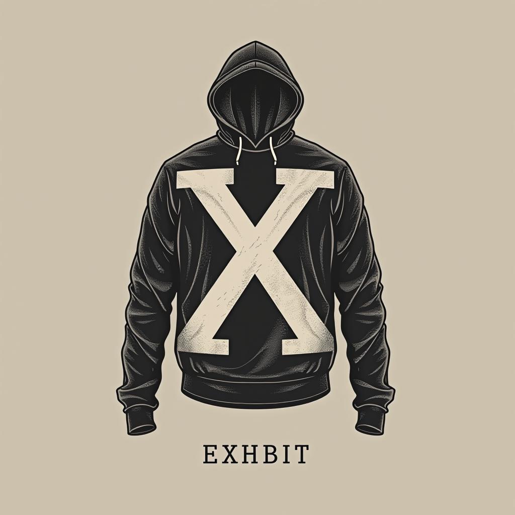  design a clothing brand called exhibit, (logo:1.15), hq, hightly detailed, 4k