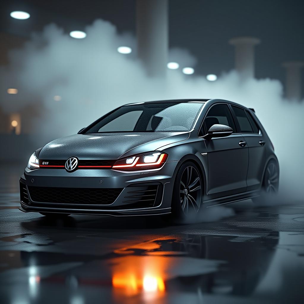  vw golf hyperrealistic, full body, detailed clothing, highly detailed, cinematic lighting, stunningly beautiful, intricate, sharp focus, f/1. 8, 85mm, (centered image composition), (professionally color graded), ((bright soft diffused light)), volumetric fog, trending on instagram, trending on tumblr, HDR 4K, 8K