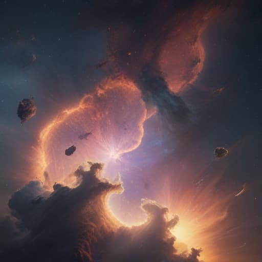 mdjrny-v4 style photo of a ultra realistic space nebula, dramatic light, pale sunrise, battered, low angle, trending on artstation, focused, extreme details, unreal engine 5, cinematic, masterpiece, art by studio ghibli, intricate artwork by john william turner, sharp