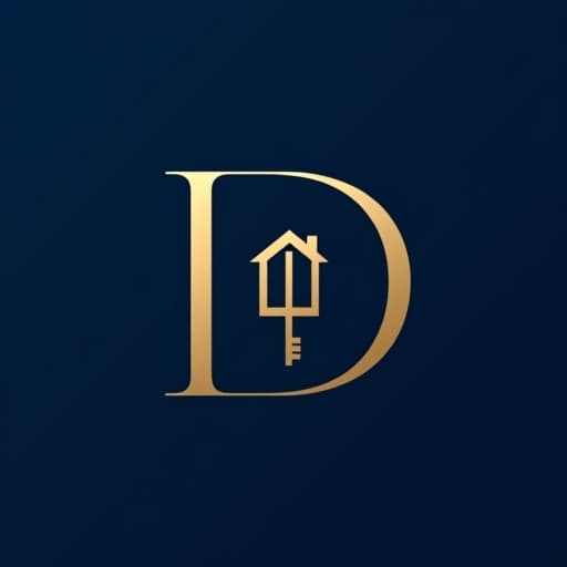  design a modern, elegant logo for a real estate company named 'deep': style: clean, minimalistic, and sophisticated. iconography: incorporate real estate elements like a house, building silhouette, or key, subtly integrated with the letter 'd' or the full name 'deep.' color palette: use deep blue or navy as the primary color, symbolizing trust and stability, with white or gold accents for contrast. typography: choose a modern, sans serif font for the company name, ensuring it’s bold and easily readable. overall feel: the logo should convey professionalism, reliability, and luxury hyperrealistic, full body, detailed clothing, highly detailed, cinematic lighting, stunningly beautiful, intricate, sharp focus, f/1. 8, 85mm, (centered image composition), (professionally color graded), ((bright soft diffused light)), volumetric fog, trending on instagram, trending on tumblr, HDR 4K, 8K