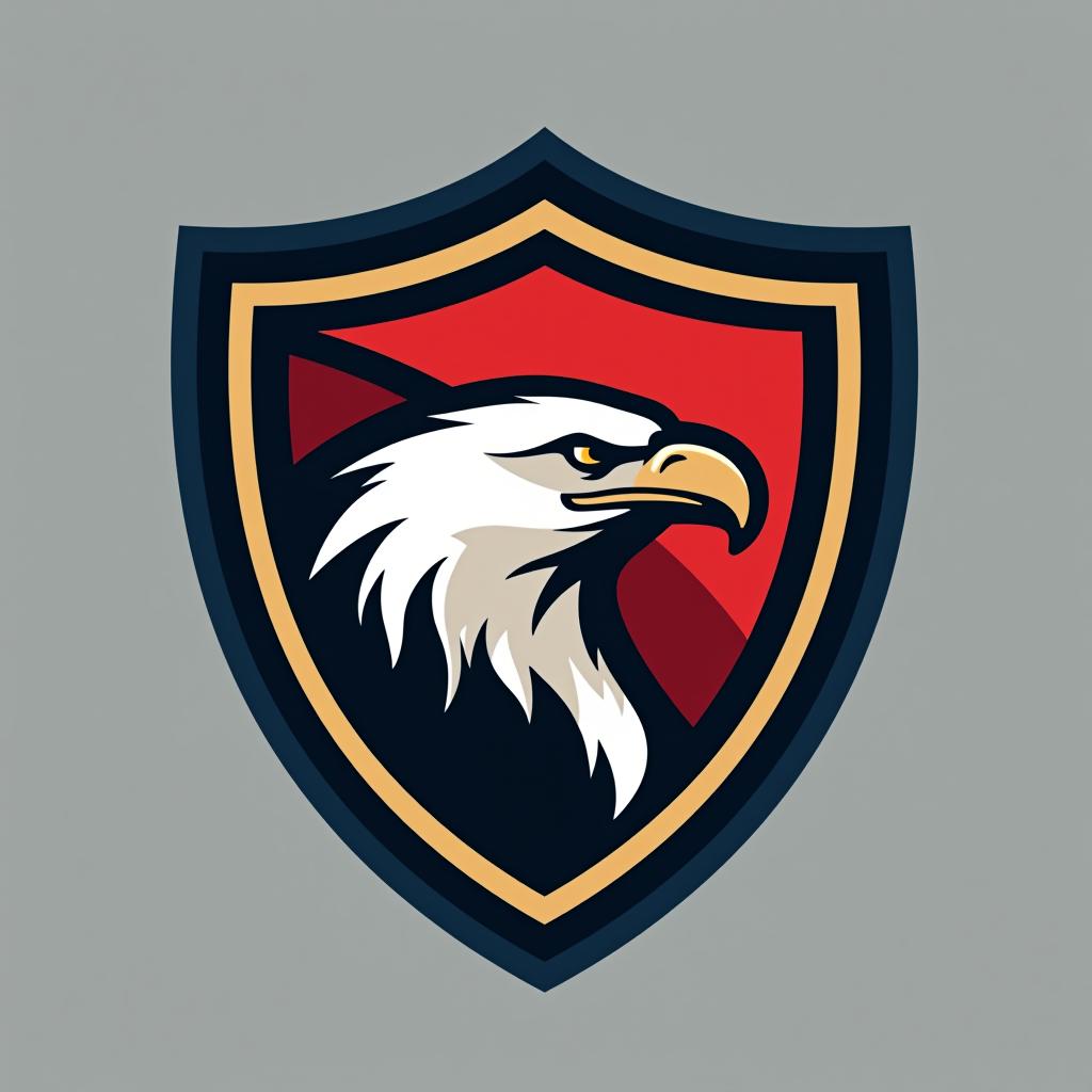  design a logo, create an emblem logo using an eagle’s eye and a shield, emphasizing the company’s focus on vigilance and protection.