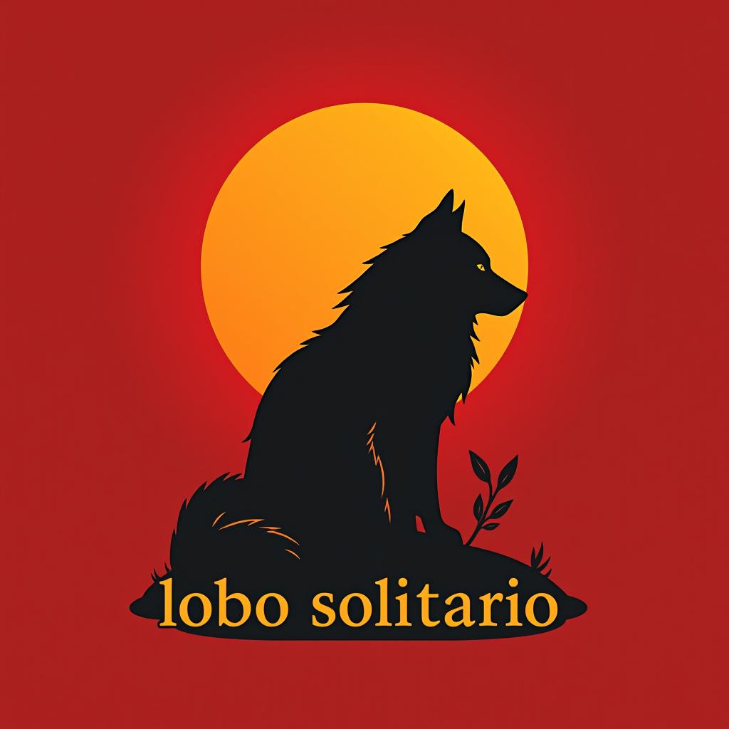  design a logo, , with the text 'lobo solitario '.