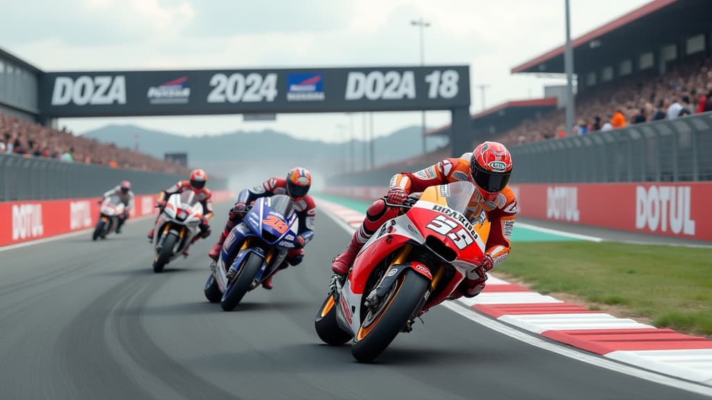  prompt: create an ultra realistic and ultra detailed image of the 13th motogp race in 2024 at the misano world circuit, showcasing conflicting reactions in italy towards marc márquez's victory on a ducati. include a dramatic scene where some fans cheer joyfully while others express disappointment with boos during the intense award ceremony. capture the heated emotions on site, portraying the palpable rivalry between márquez and vr46 protege pecco bagnaia. illustrate the unsportsmanlike behavio