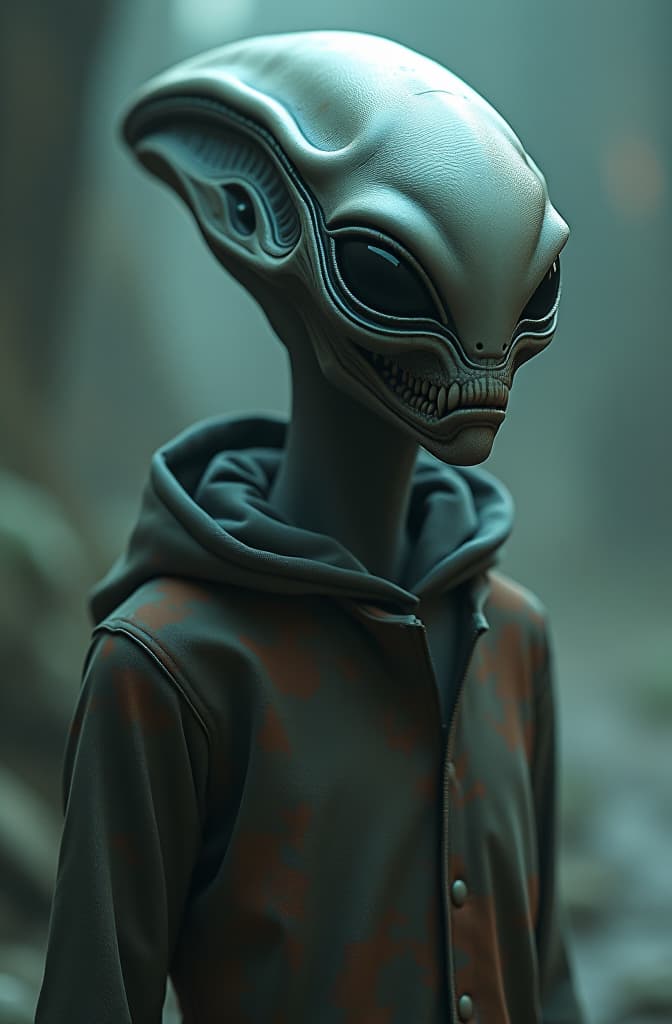  alien from area 51 hyperrealistic, full body, detailed clothing, highly detailed, cinematic lighting, stunningly beautiful, intricate, sharp focus, f/1. 8, 85mm, (centered image composition), (professionally color graded), ((bright soft diffused light)), volumetric fog, trending on instagram, trending on tumblr, HDR 4K, 8K