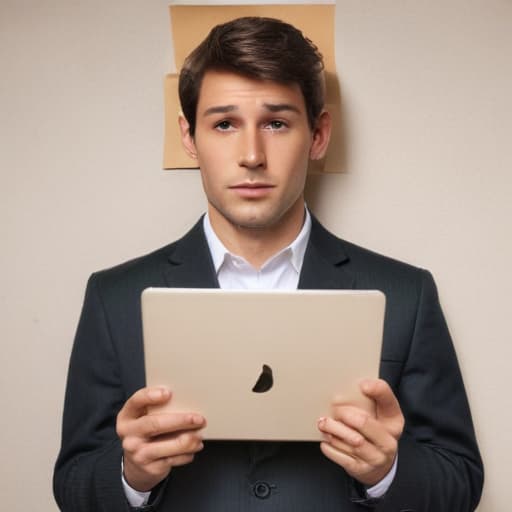 a cardboard cutout for a person that is not at work, to pretend, that this person is working. the head should be replaced with an i-pad, that is transmitting the persons face