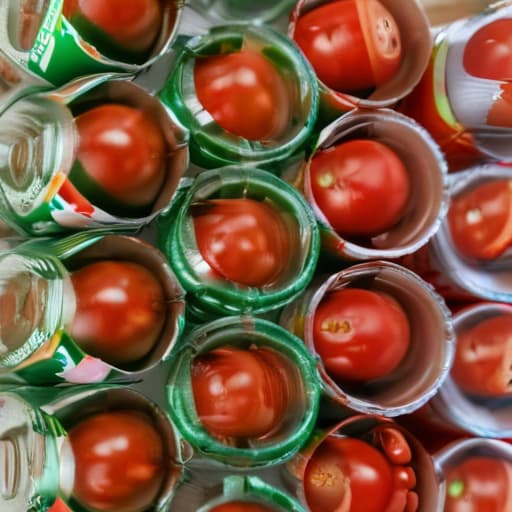 Seven up can with cherry tomatoes inside