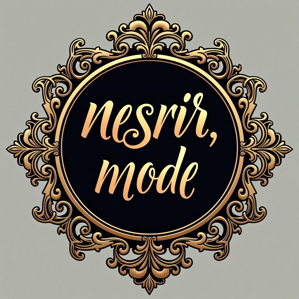  design a logo, in a realism style. für ein kleiderladen im eleganten stil und sehr auffällig , with the text 'nesrin mode '.