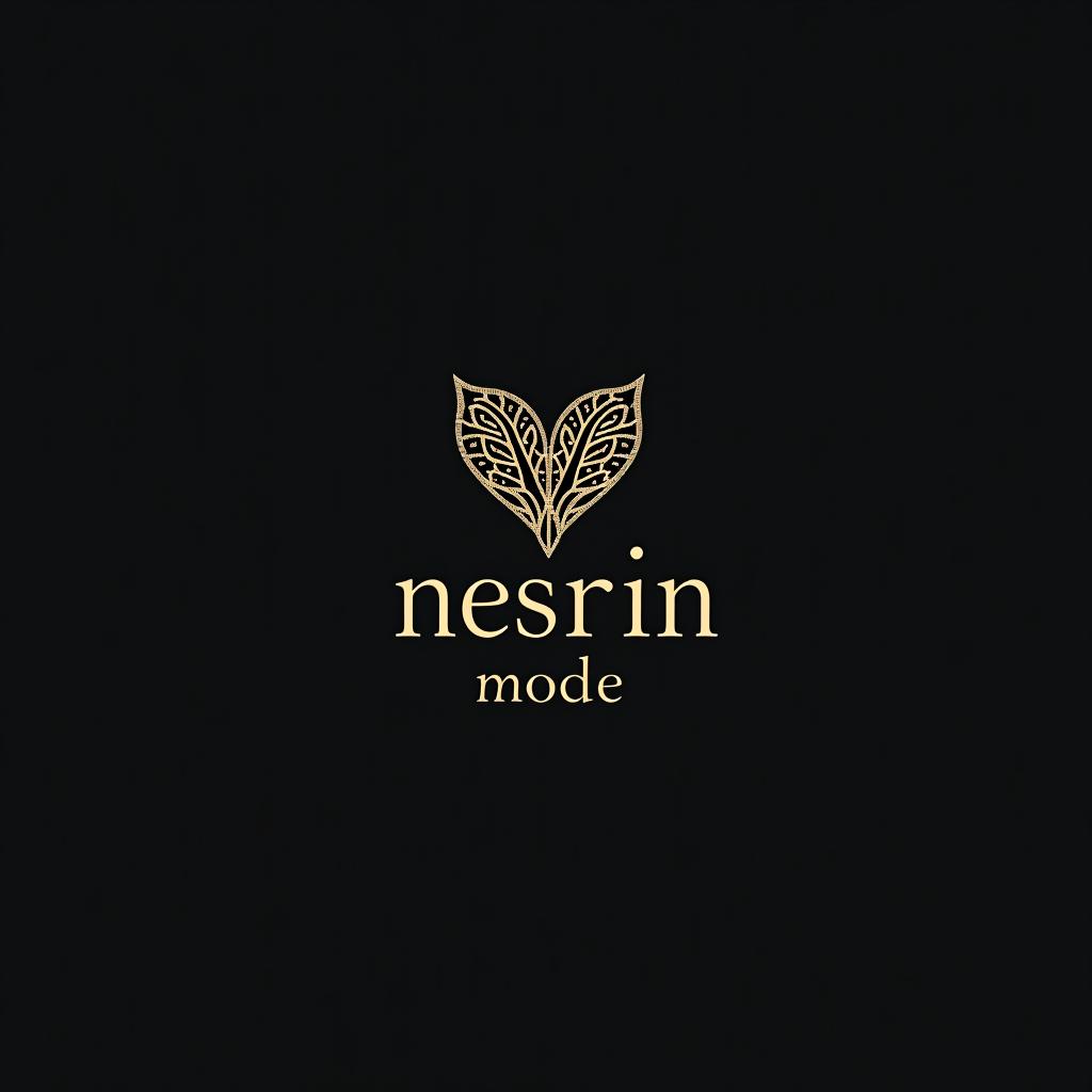  design a logo, es ist für eine abendmode geschäft mit kleider elegant, hell und auffällig , with the text 'nesrin mode '.