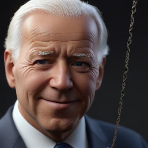 Joe biden is a puppet on a string, ultra realistic, 3d, digital art, artstation, octane render, dynamic, high qualitydetailed, intricate, full of colour