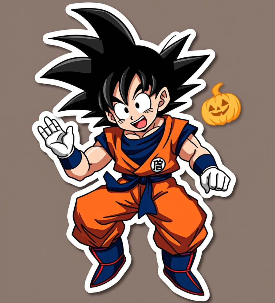  goku halloween sticker art