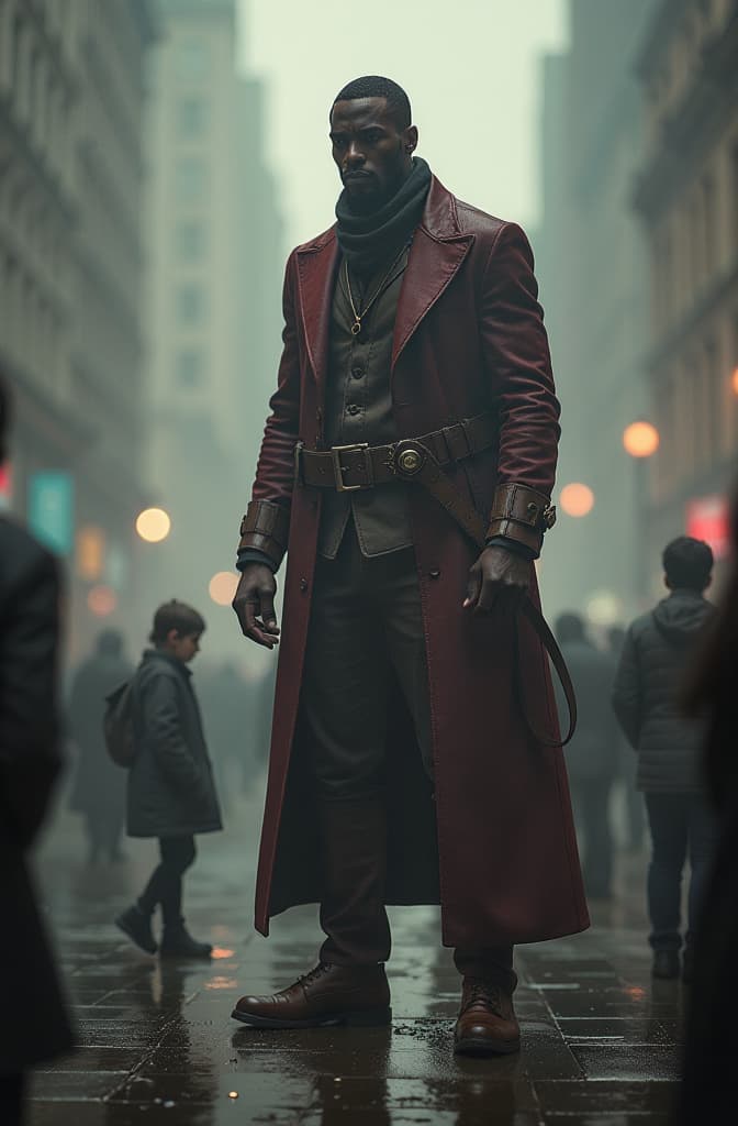  avery tall man looking on very small people hyperrealistic, full body, detailed clothing, highly detailed, cinematic lighting, stunningly beautiful, intricate, sharp focus, f/1. 8, 85mm, (centered image composition), (professionally color graded), ((bright soft diffused light)), volumetric fog, trending on instagram, trending on tumblr, HDR 4K, 8K