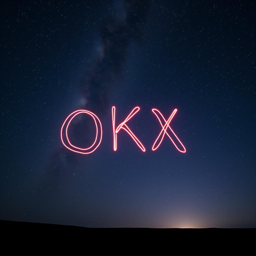  okx written on the sky on night time with tons of stars glowing