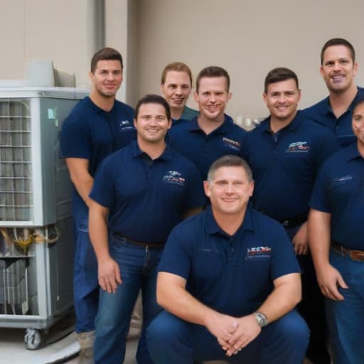 A Picasso diverse team of ten hvac technicians