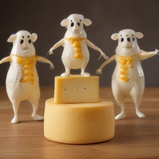 Dancing anthropomorphic cheeses