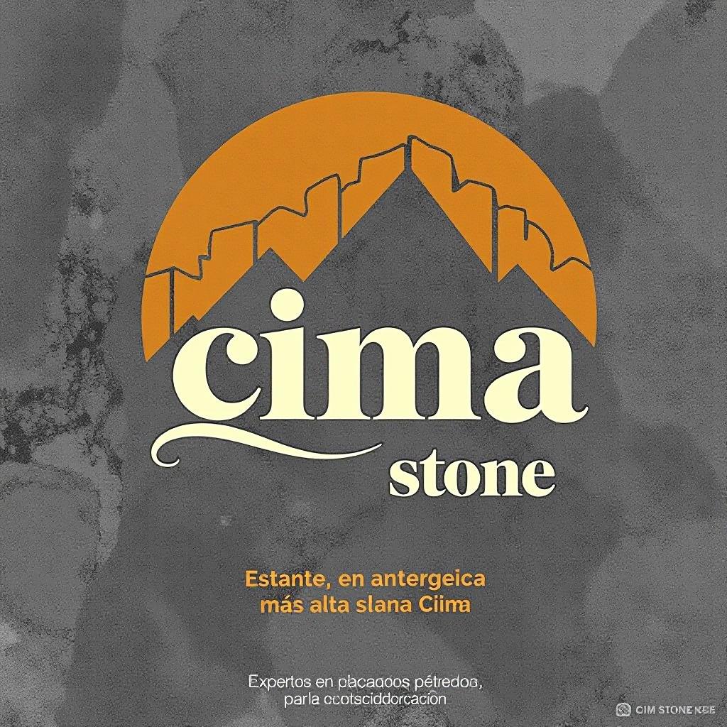  design a logo, estamos en la parte más alta, la cima del mercado de piedras , por eso somos cima stone, expertos en acabados pétreos para la construcción y decoración. , with the text 'cima stone'.