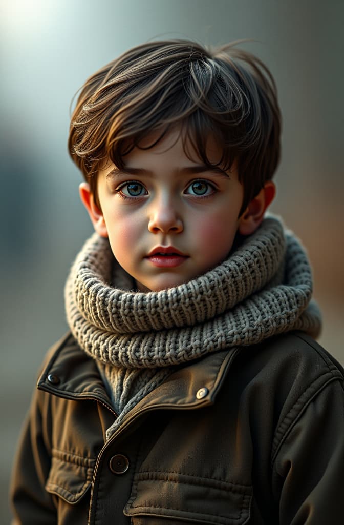  khazakh kids hyperrealistic, full body, detailed clothing, highly detailed, cinematic lighting, stunningly beautiful, intricate, sharp focus, f/1. 8, 85mm, (centered image composition), (professionally color graded), ((bright soft diffused light)), volumetric fog, trending on instagram, trending on tumblr, HDR 4K, 8K