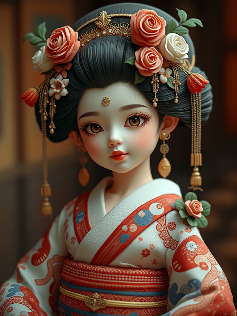  japanese dolls, masterpiece, best quality,8k,ultra detailed,high resolution,an extremely delicate and beautiful,hyper detail