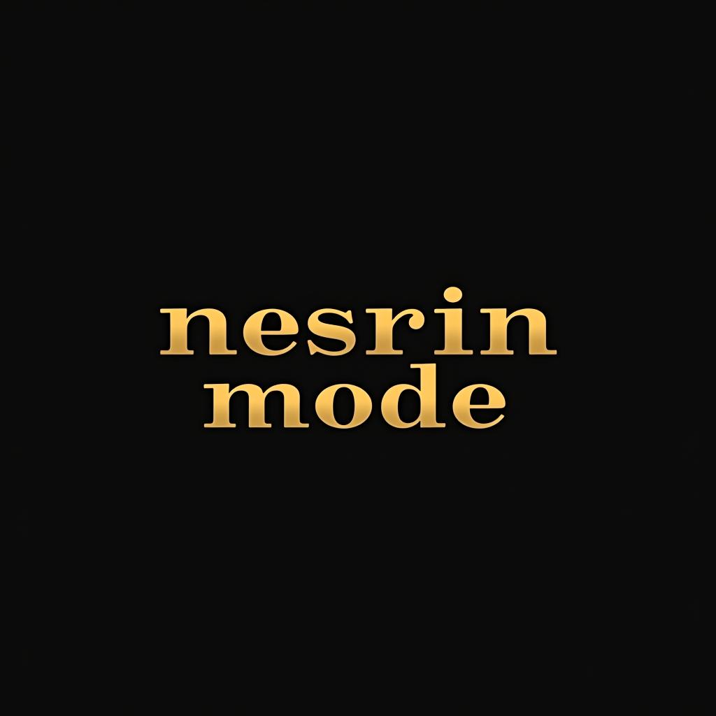  design a logo, nesrin mode hintergrund schwarz schrift gold , with the text 'nesrin mode '.