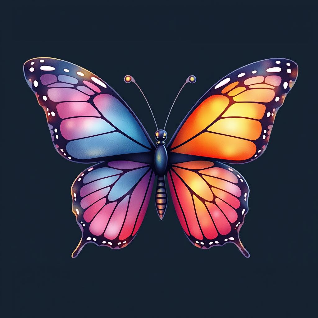  design a logo, watercolor style, logo of a butterfly, beautiful colors