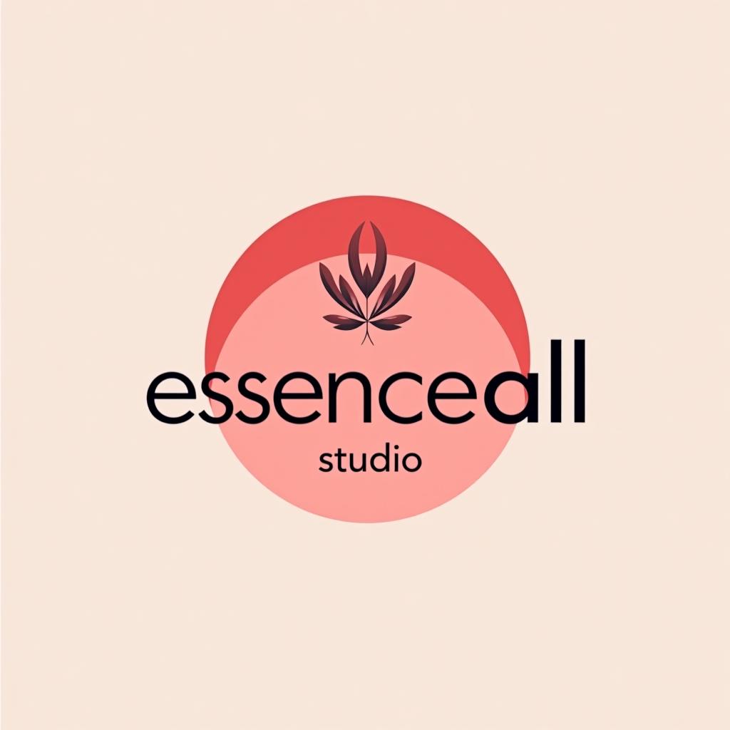  design a logo, fundo rosa, texto preto, vetor de onça, with the text 'essenceall studio'.