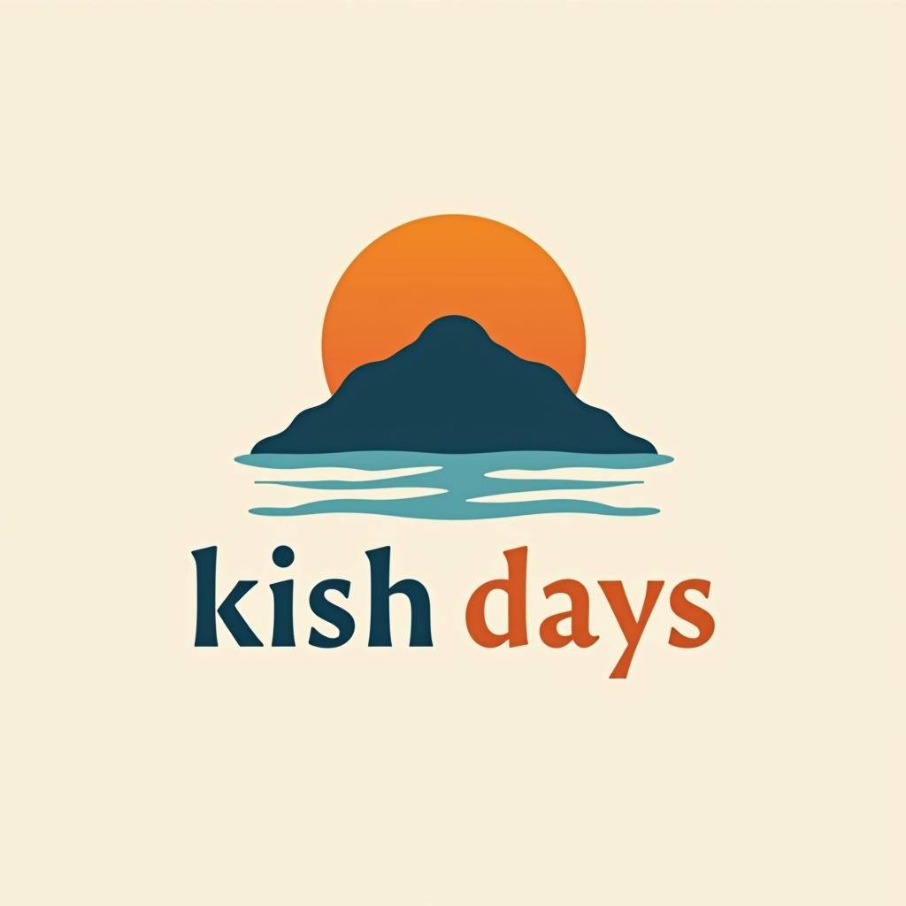  design a logo, island, turism, rent, kish, minimal, with the text 'kish days'.