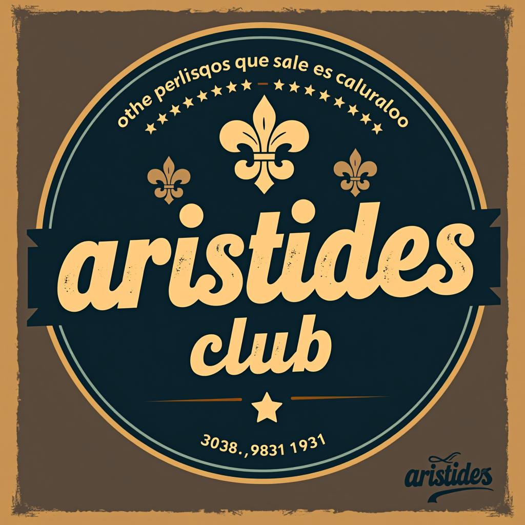  design a logo, estilo urbano y vintage, with the text 'aristides club'.