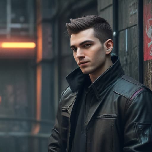 Jeremy Fosbinder in Cyberpunk style with Old Wall background