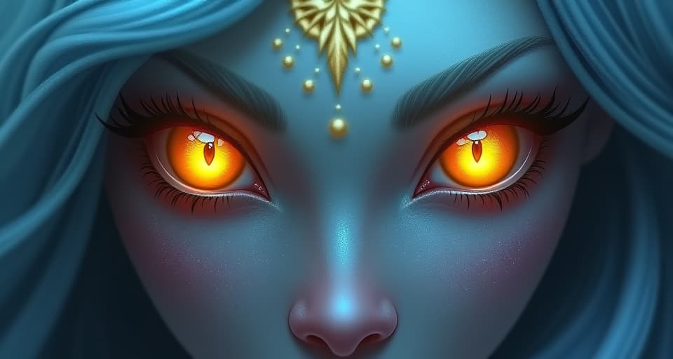  eyes glowing with a force that guides, protects, and heals. mystical power, ethereal gaze, divine guidance.. the style is digital art illustration,highly detailed, whimsical,magical, dreamlike atmosphere, realism and fantasy blend, smooth, glossy textures,luminous quality, wonder and enchantment.