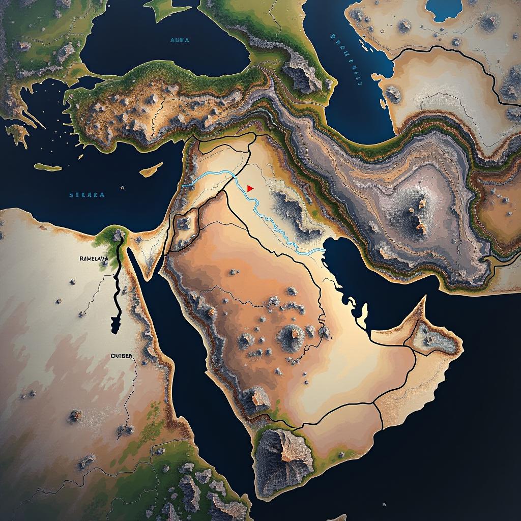  draw the map of the middle east, 4k