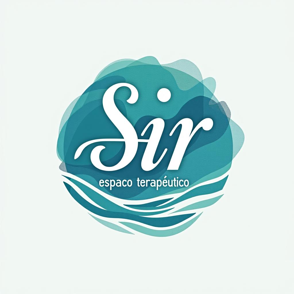  design a logo, estilo aquarela, logotipo, mar, cores azul turquesa, fundo branco, with the text 'espaço terapêutico sir '.