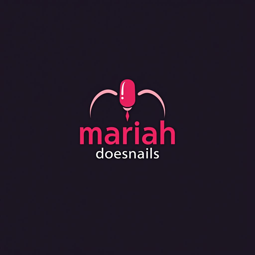  design a logo, nail tech business , with the text 'mariahdoesnails'.