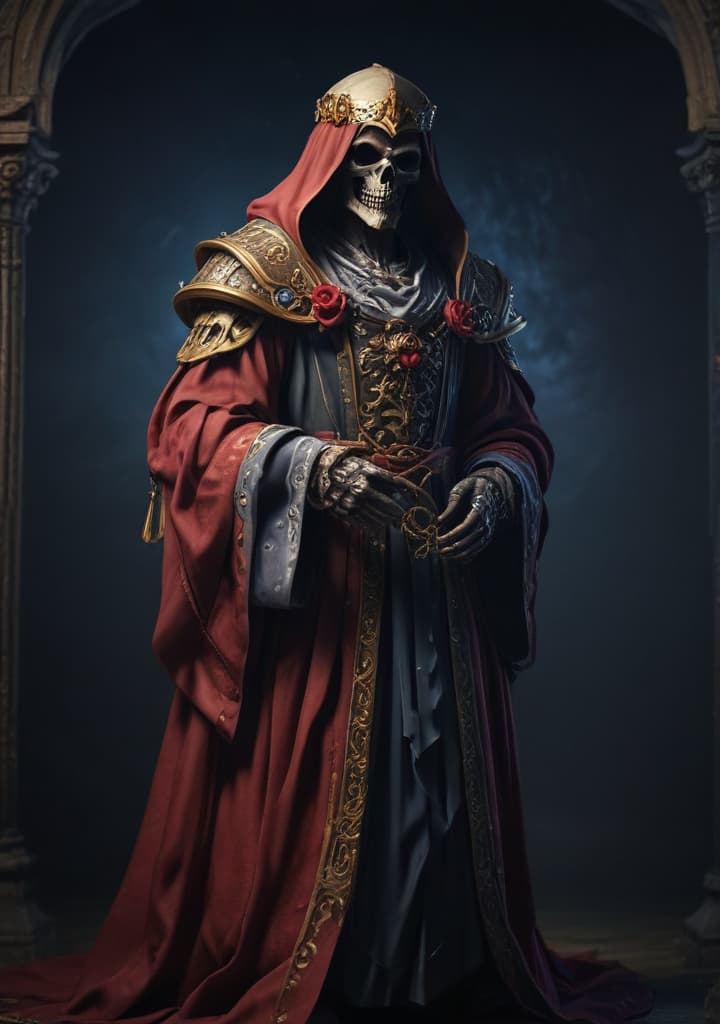 Ainz Ooal Gown cool background highly detailed,studio lighting,professional,vivid colors, cinematic lighting, HDR, UHD, 4K, 8k, 64K