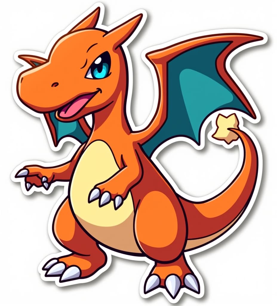  charizard sticker art cartoon