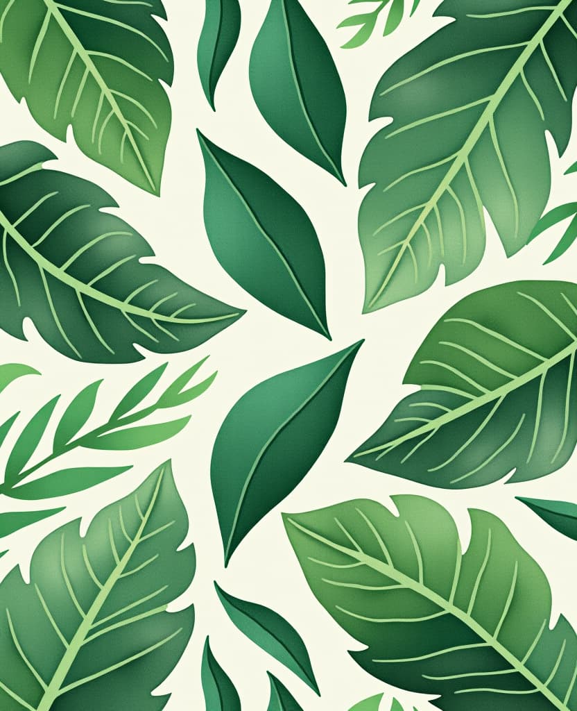  watercolor illustration of green leaves print pattern abstract graphic poster background