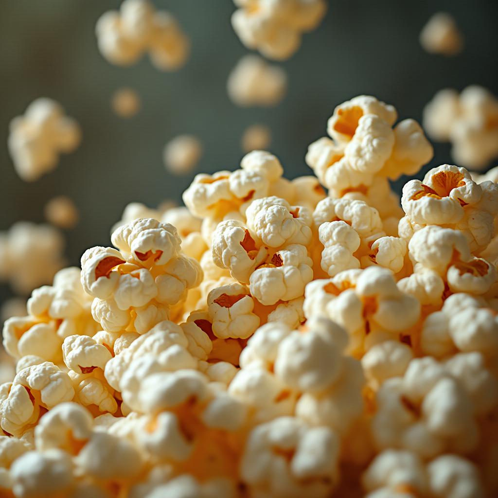  photograph, full frame of popped popcorn