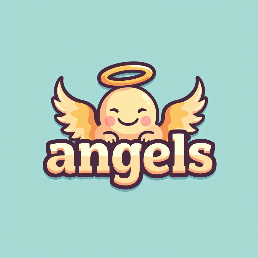  design a logo, in a threedrender style. 水彩スタイル、美しいロゴ、白背景、かっこいい、シンプル。, with the text 'smile angels'.